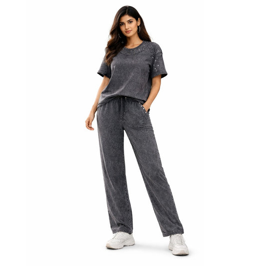 Black Acid Wash Coord